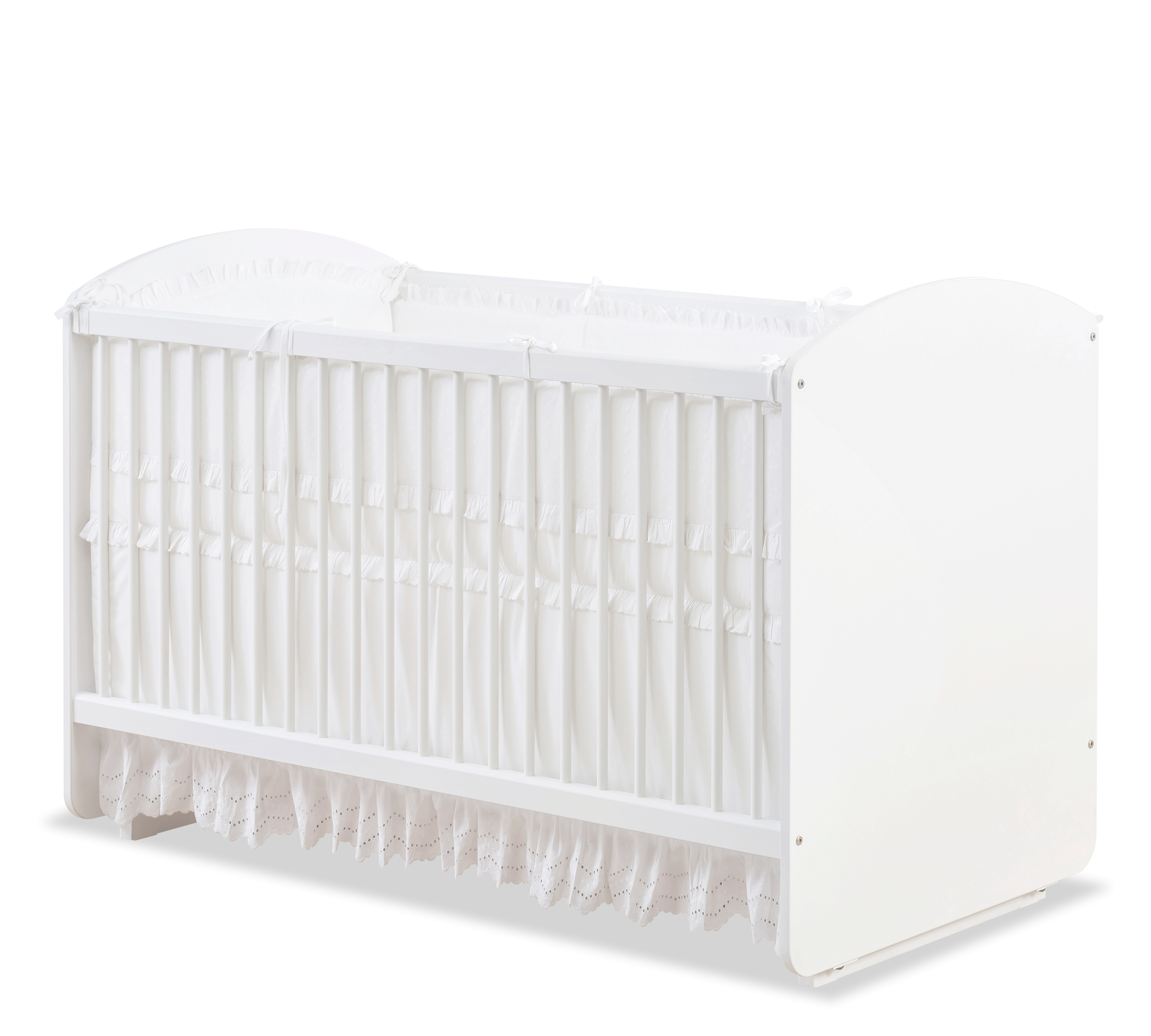 Бебешка кошара «White» + люлеещ механизъм, за матрак 70х130см