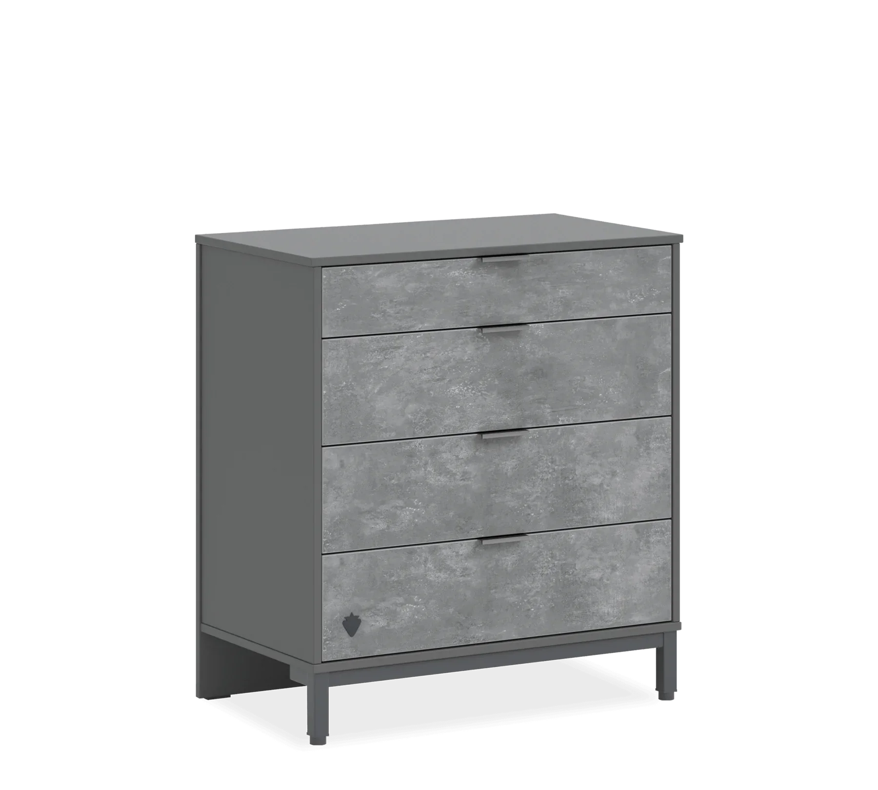 Скрин «Space Gray» с четири чекмеджета, размер 79х87х46см