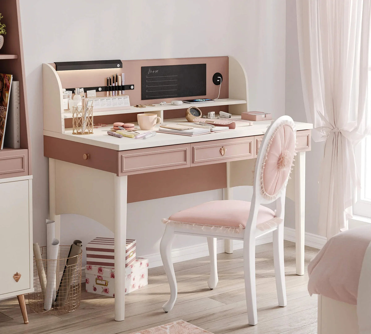 Надстройка за бюро «Elegance» + USB зарядна станция, LED осветление, размер 117х32х19см