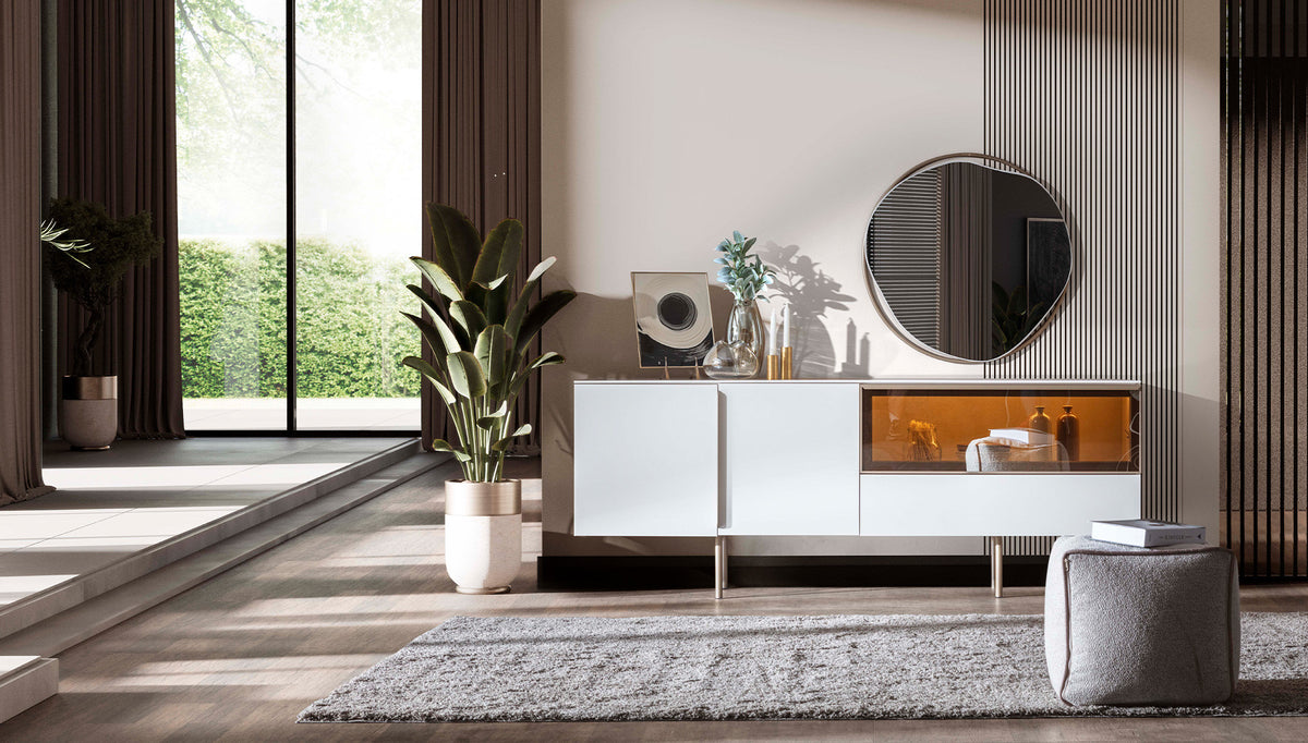 Бюфет «Noble» + LED осветление, с чекмедже, размер 208х81х50см