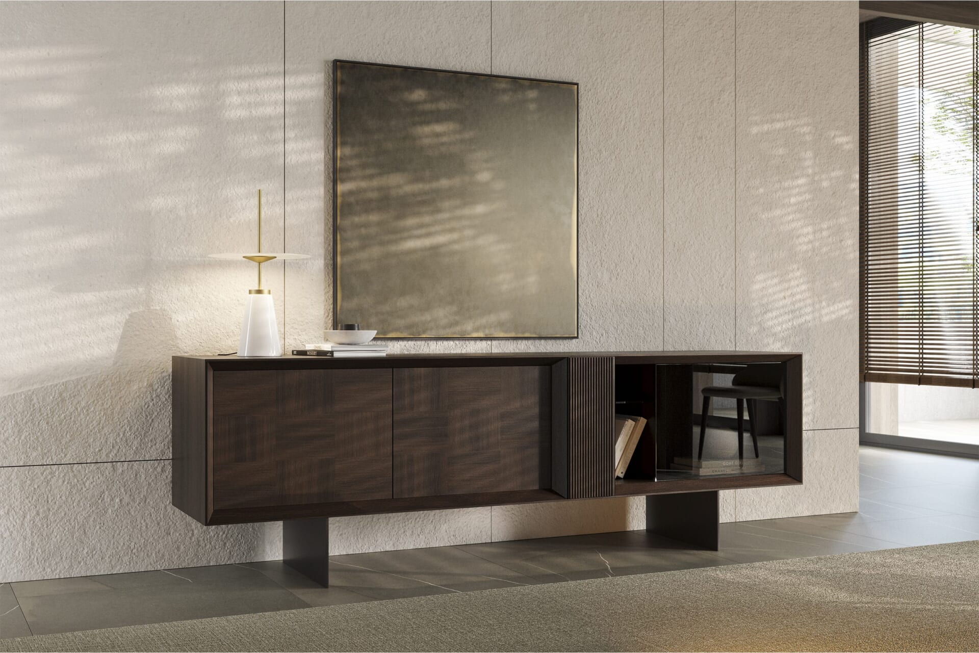Огледало за бюфет «Heritage Smoke Oak» с размер 87х87х5см