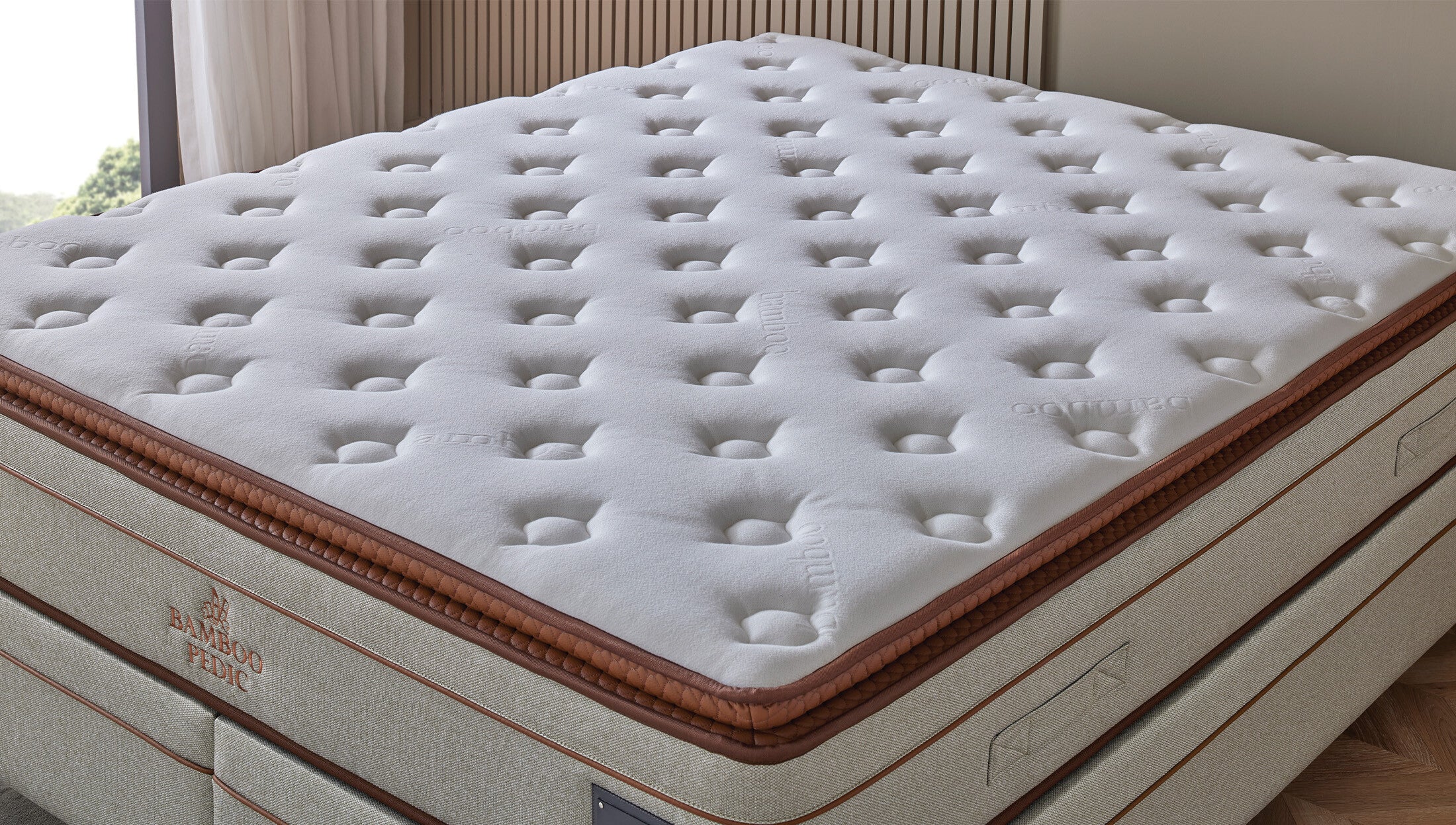 Матрак «Bamboo Pedic» с бамбукови влакна, с микрокапсули, с покет пружинна система, 34 см