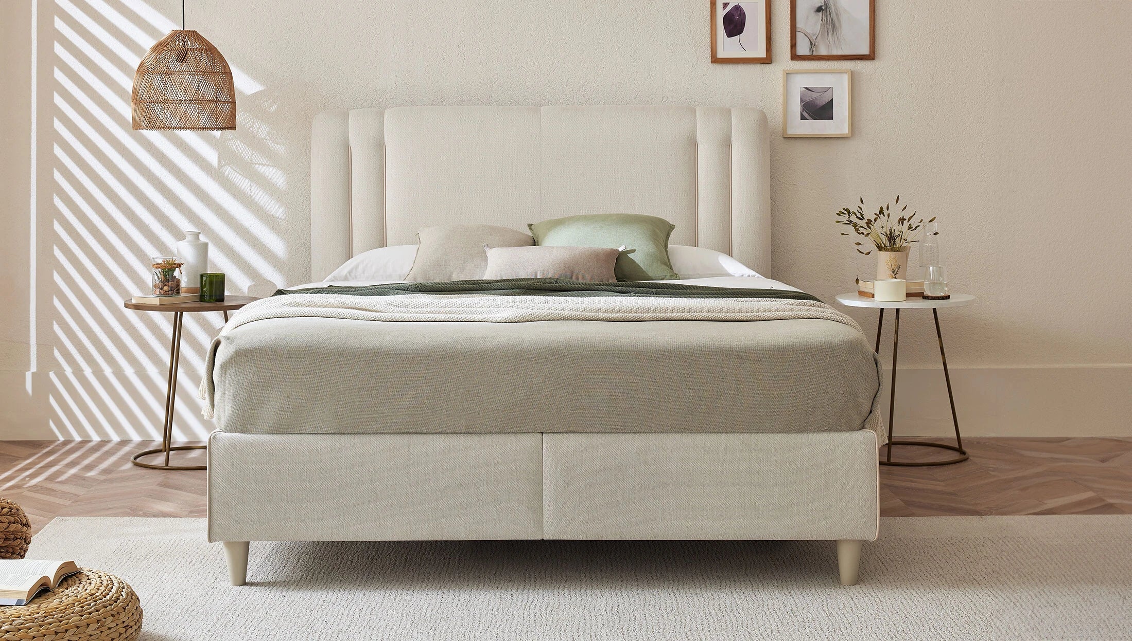 Тапицирано легло «Comfort plus» + Матрак и табла - с място за съхранение, матрак с технология Fresche