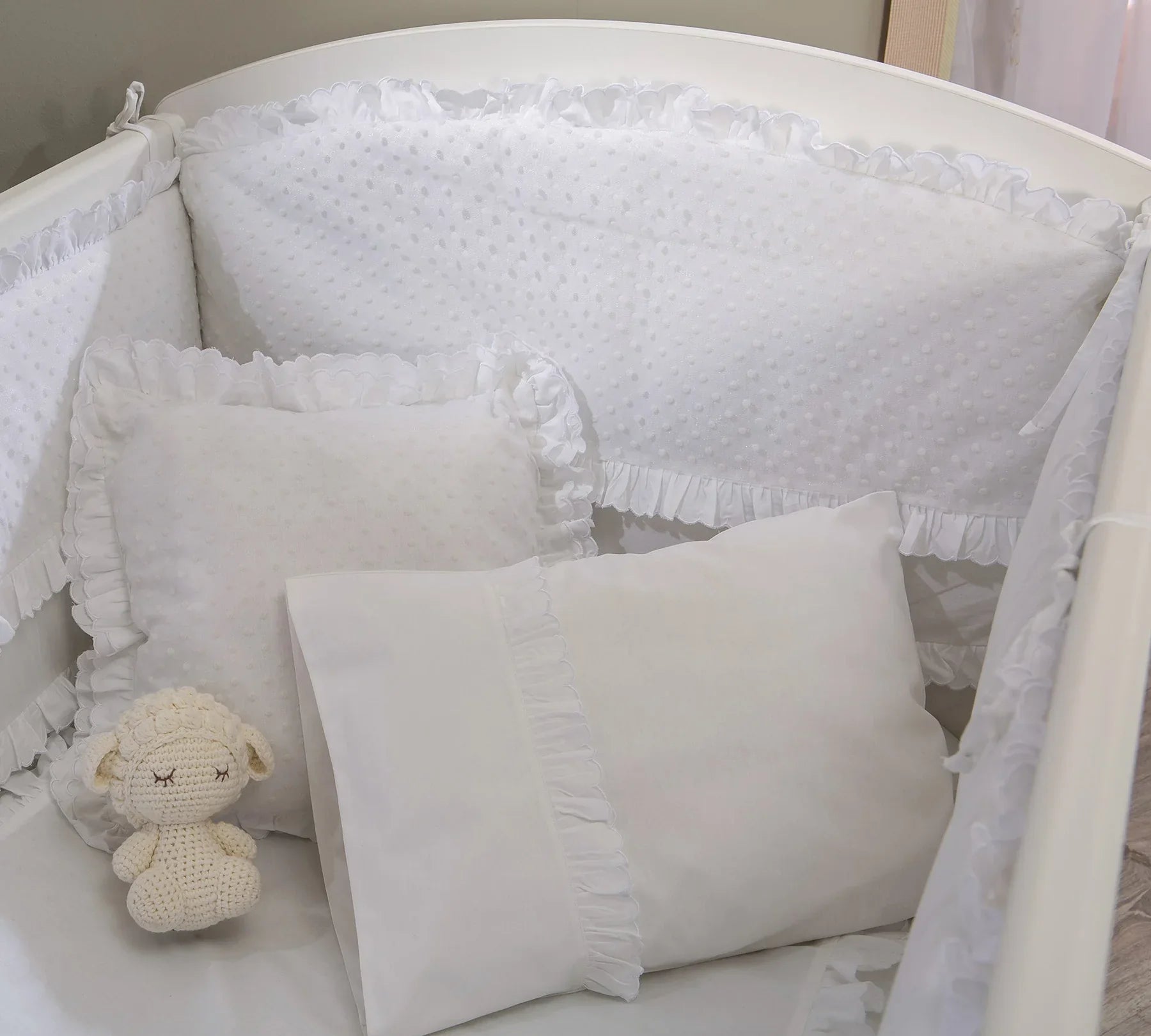 Бебешка кошара «White» + люлеещ механизъм, за матрак 70х130см