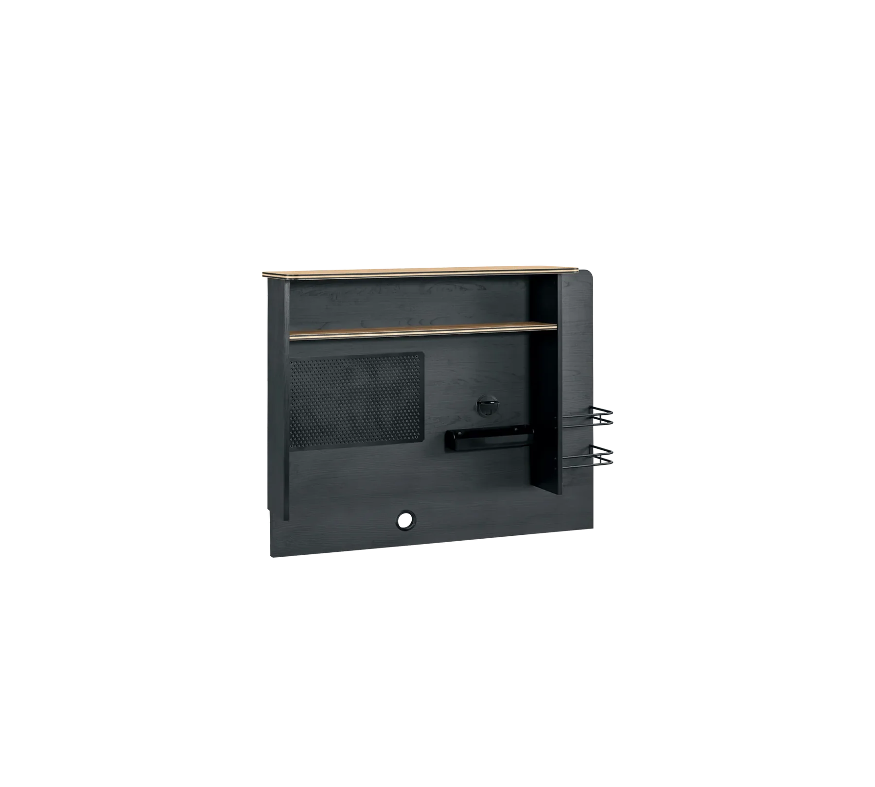 Надстройка за бюро «Black» + USB зарядна станция, размер 108х71х29см