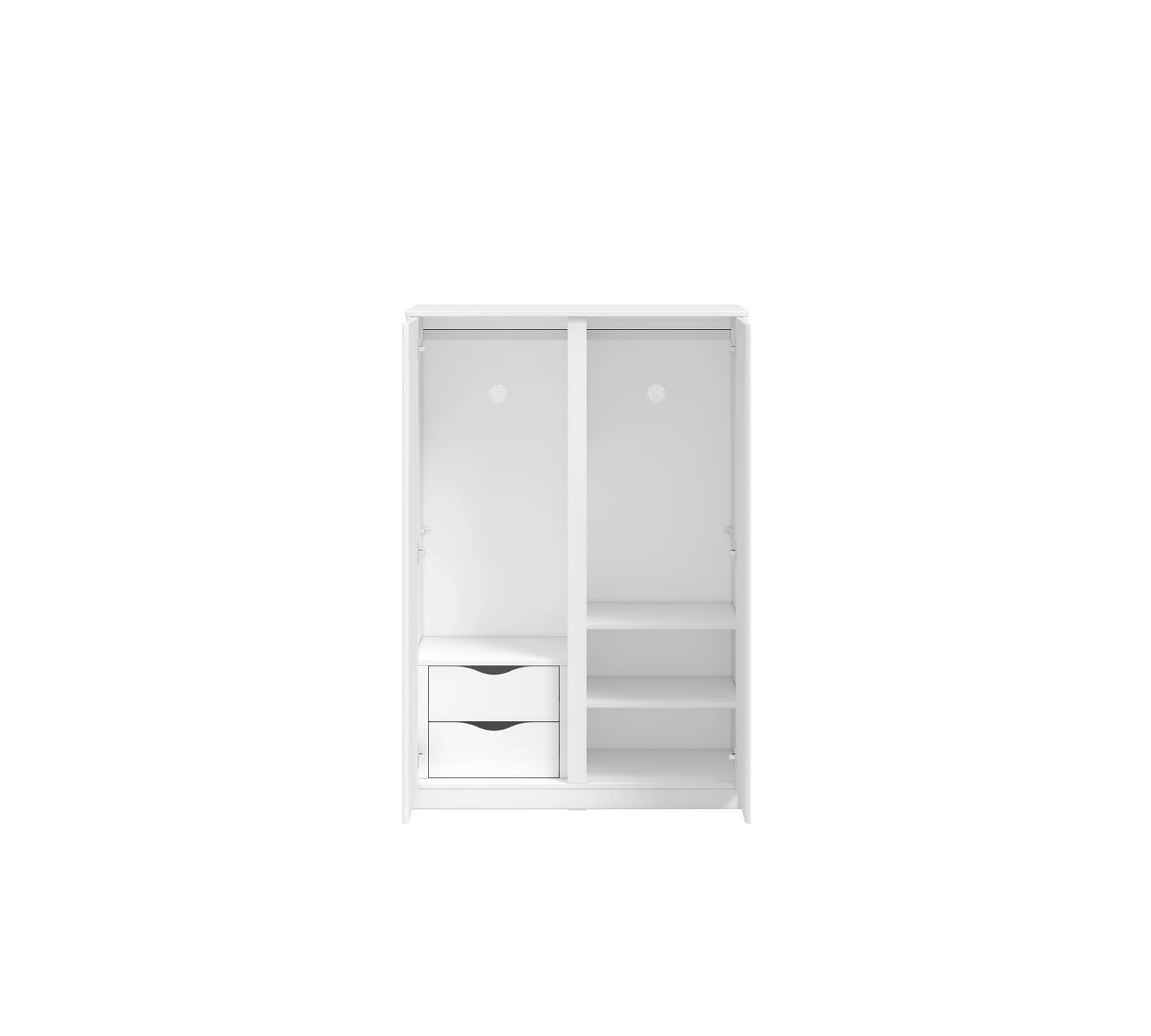 Гардероб «Studio White» - чекмеджета, рафтове и лост