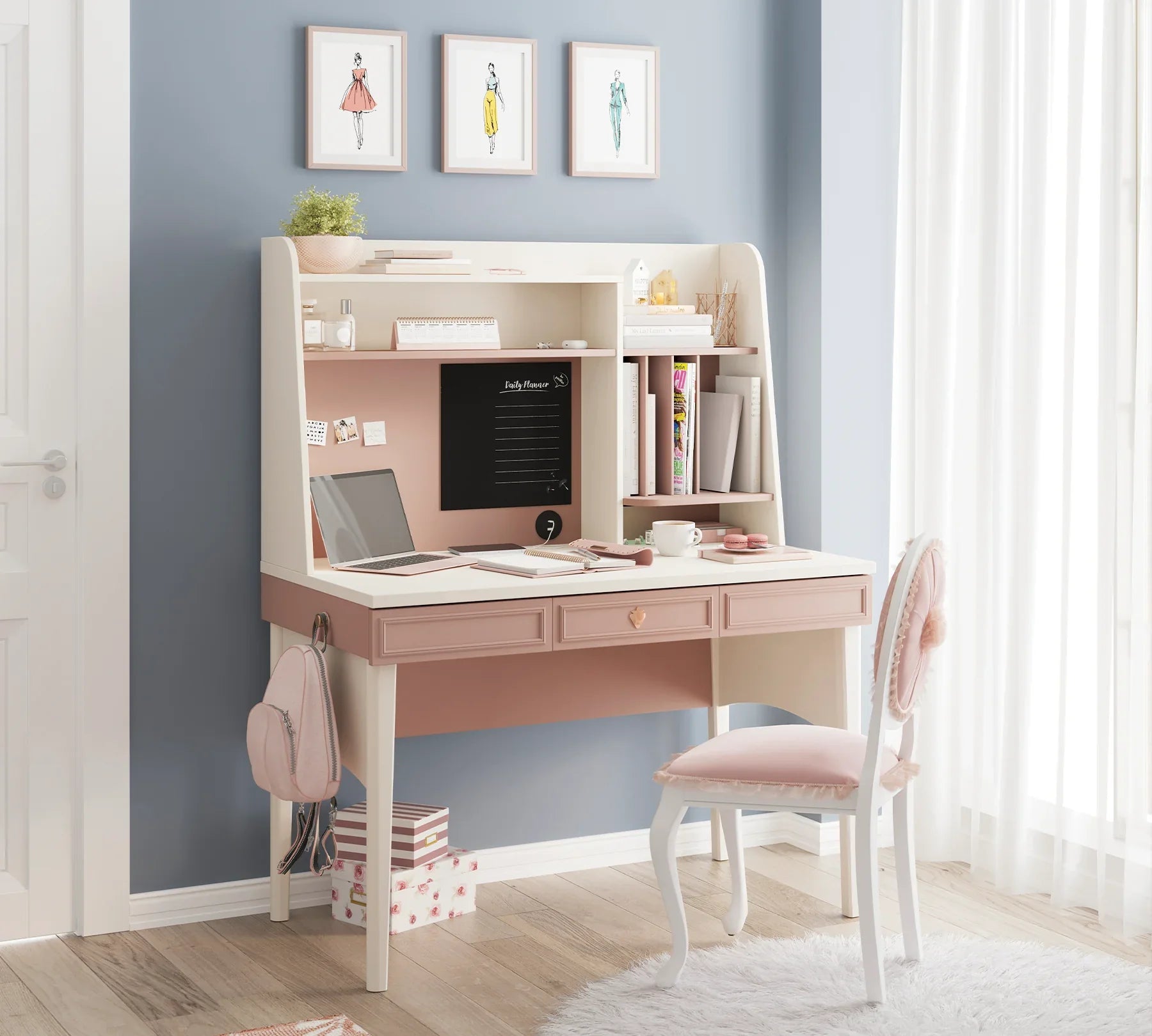 Надстройка за бюро «Elegance» + USB зарядна станция, LED осветление, размер 117х70х28см