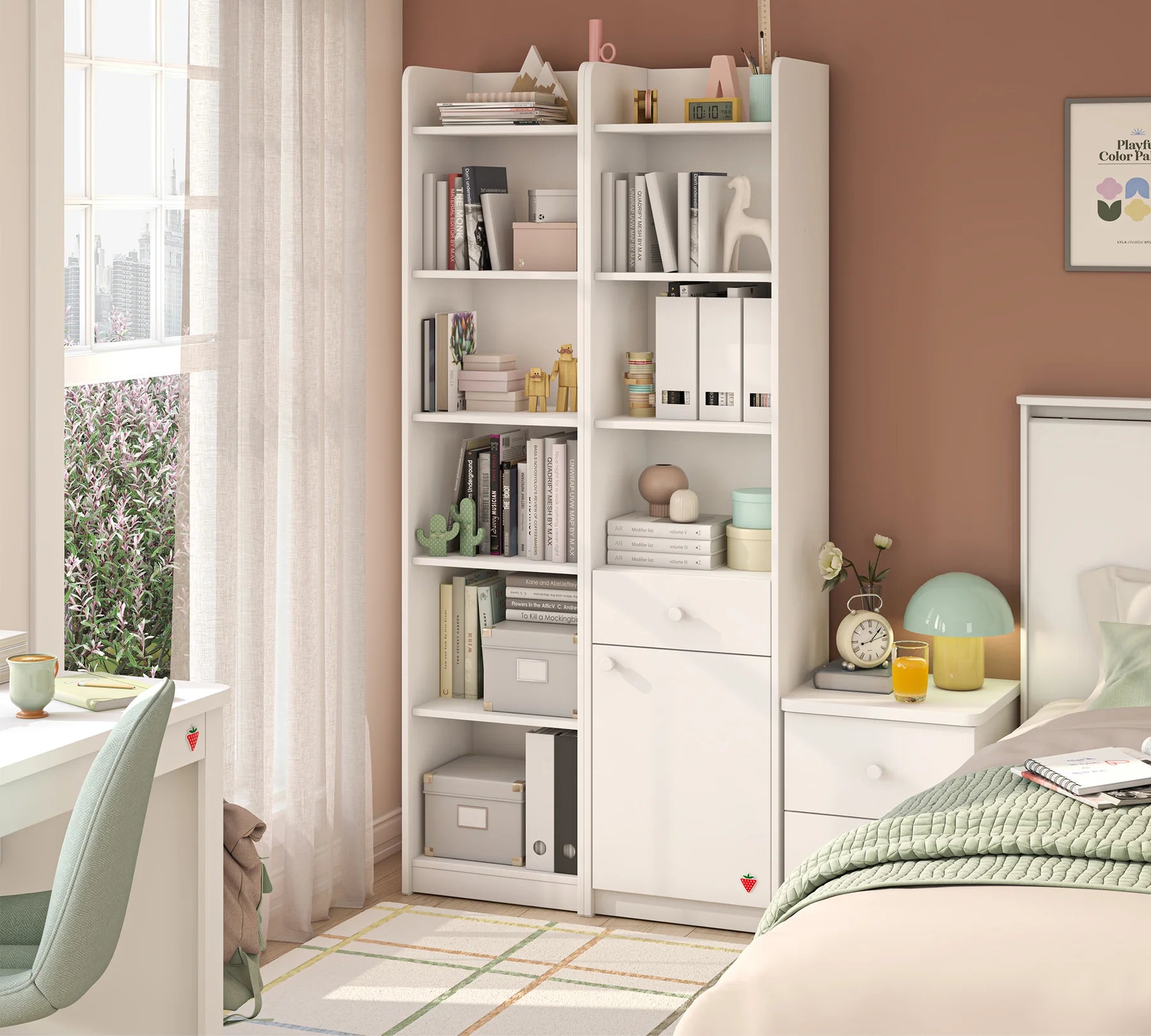 Библиотека «Varia White» размер 43x184x36см
