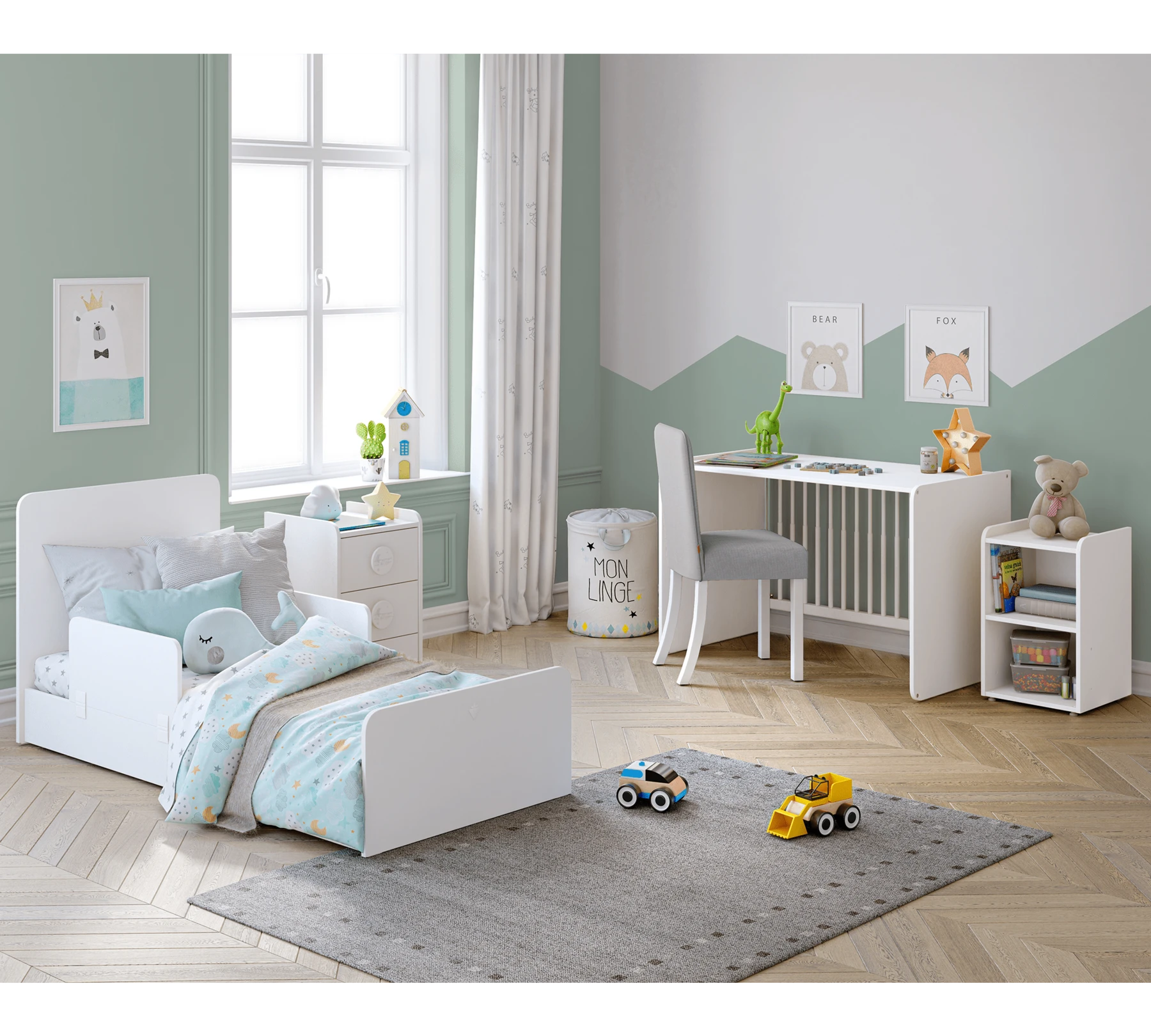 Трансформираща се бебешка кошара «Baby Cotton» за матраци 70x115см и 70x160cm