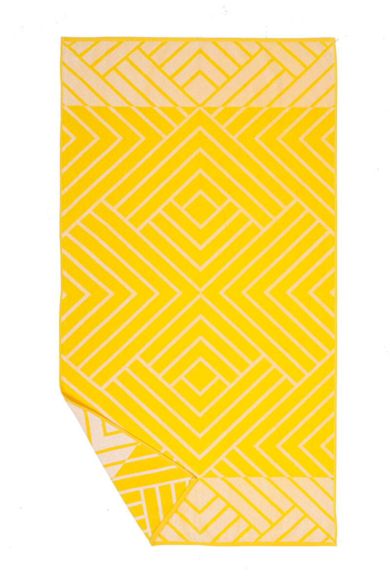 Плажна хавлия «Cannes Diamond Style Yellow» памук, кадифе, размер 86х162см