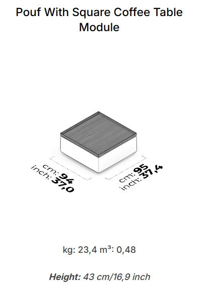 15 модула за модулен диван «Cubic»