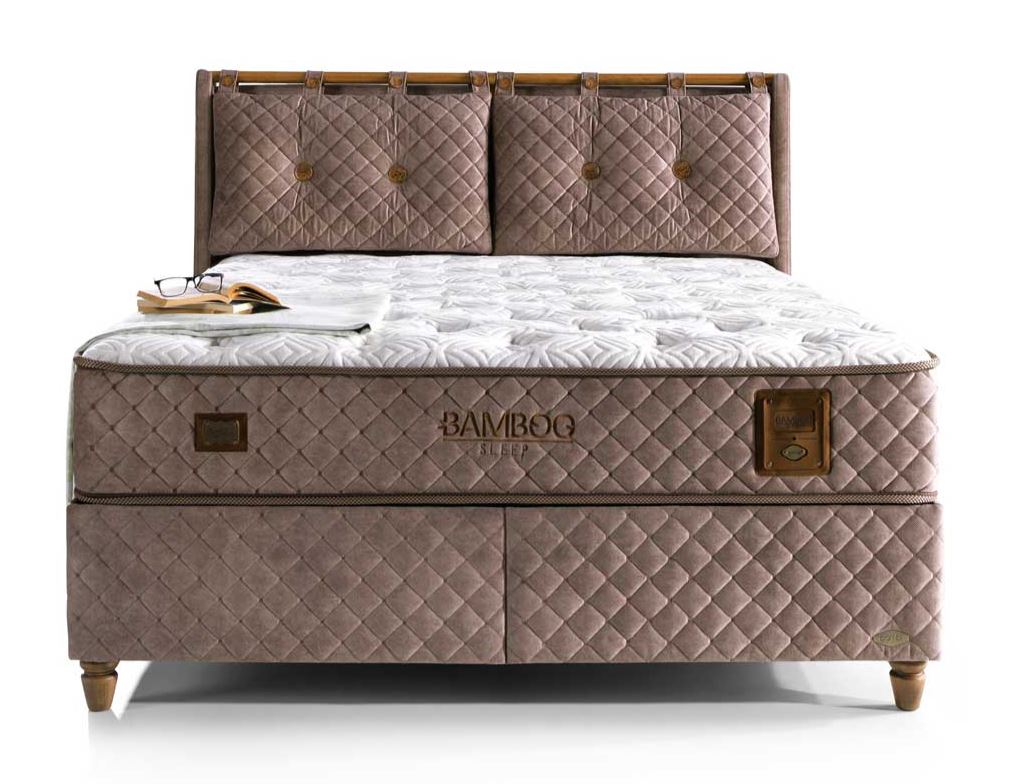 Тапицирана основа за легло «Bamboo Sleep» с място за съхранение, повдигащ механизъм, система за безшумно затваряне