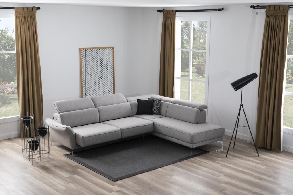 Ъглов разтегателен диван «Kristal Lounge» + електрически механизъм, USB зарядна станция